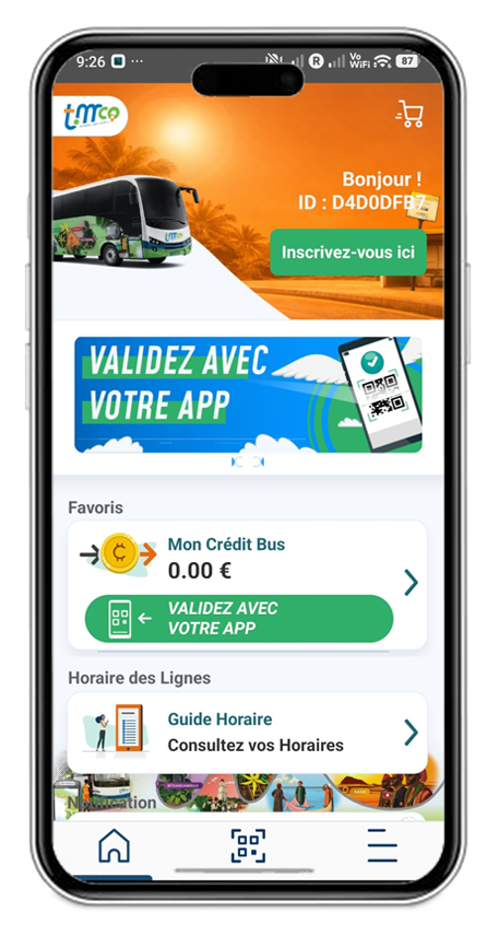 Capture de l'application mobile TMCO